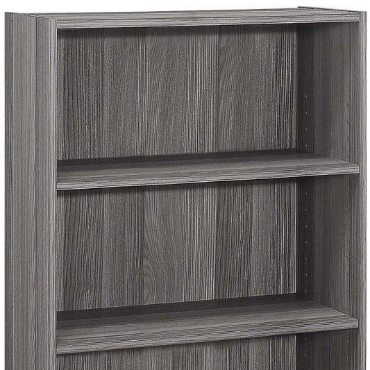 36" Gray Wood Adjustable Bookcase - Homeroots
