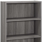 36" Gray Wood Adjustable Bookcase - Homeroots