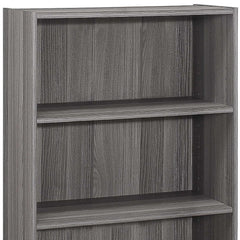 36" Gray Wood Adjustable Bookcase - Homeroots