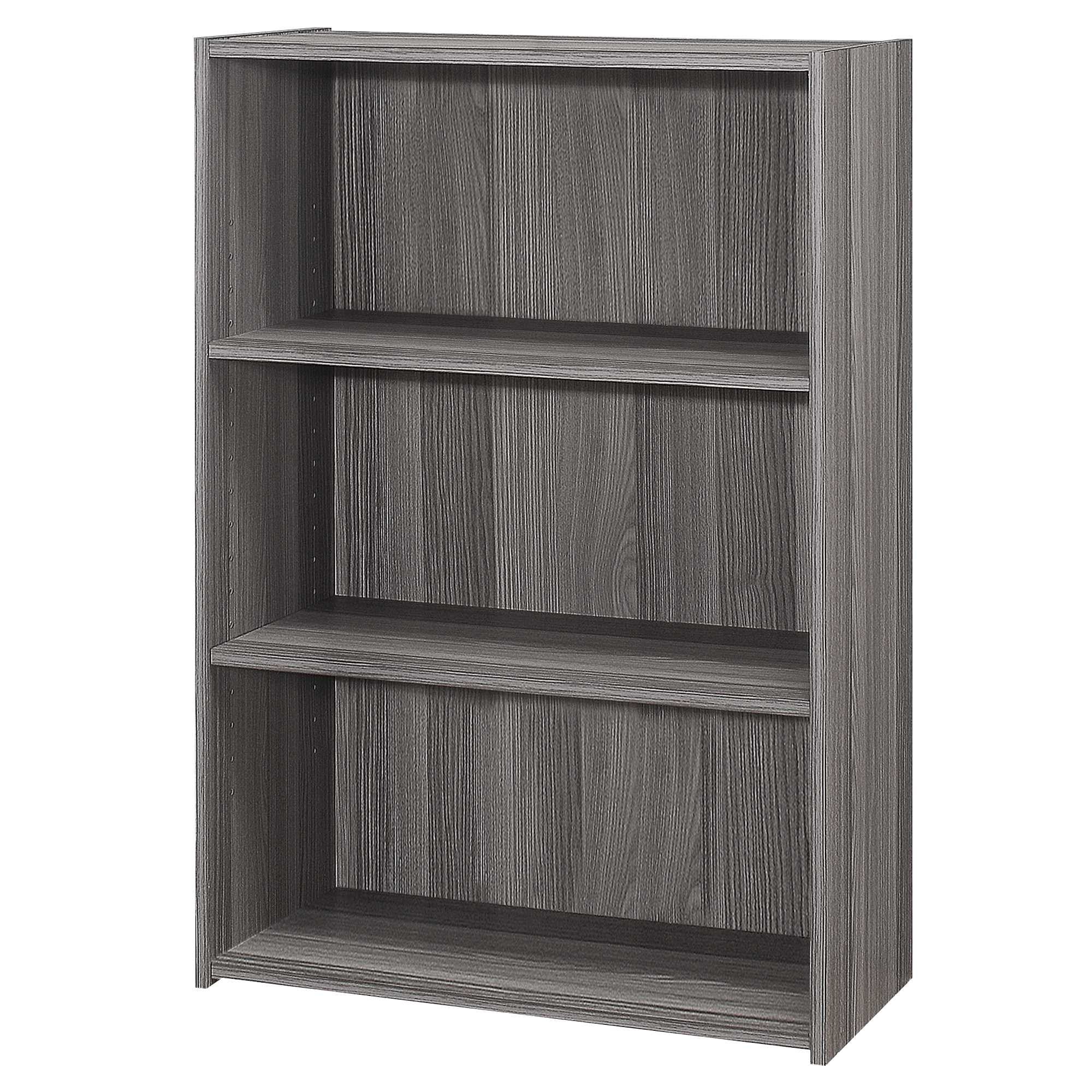 36" Gray Wood Adjustable Bookcase - Homeroots