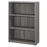 36" Gray Wood Adjustable Bookcase - Homeroots