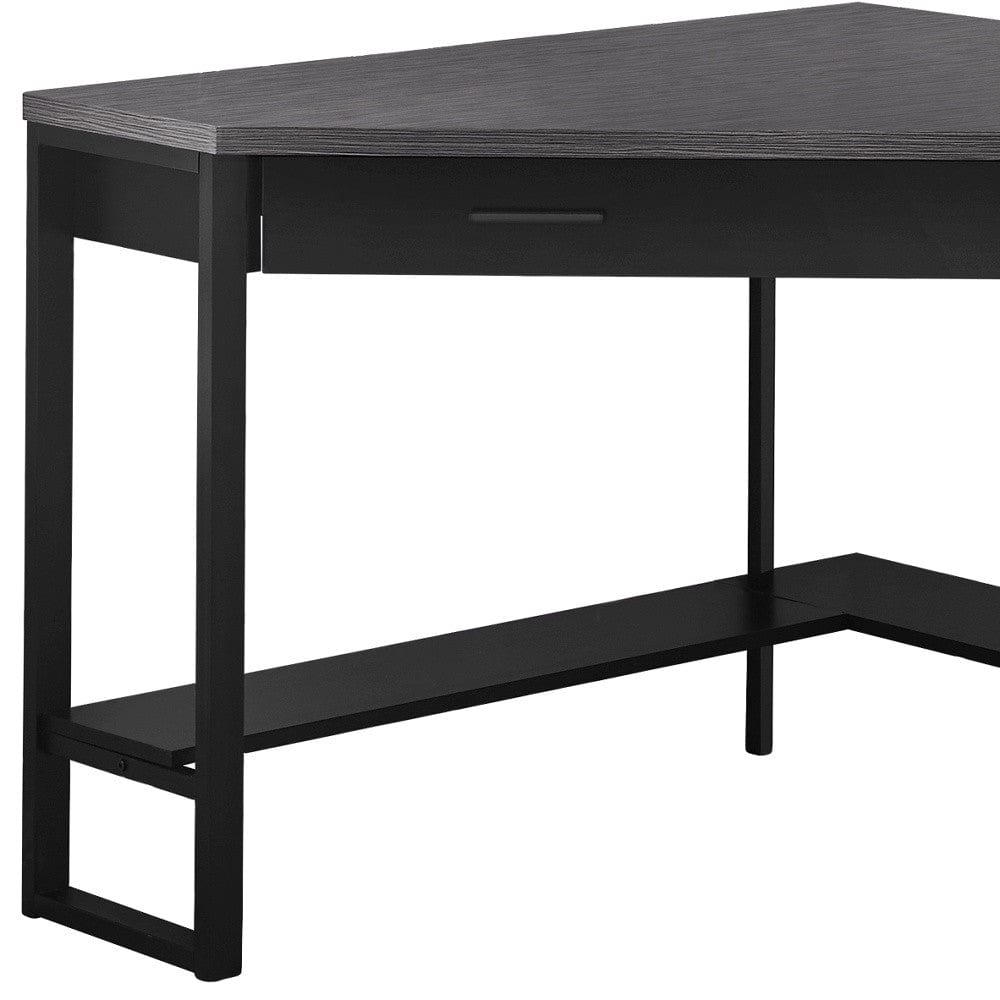 42" Gray and Black Corner - Homeroots - Flyclothing LLC