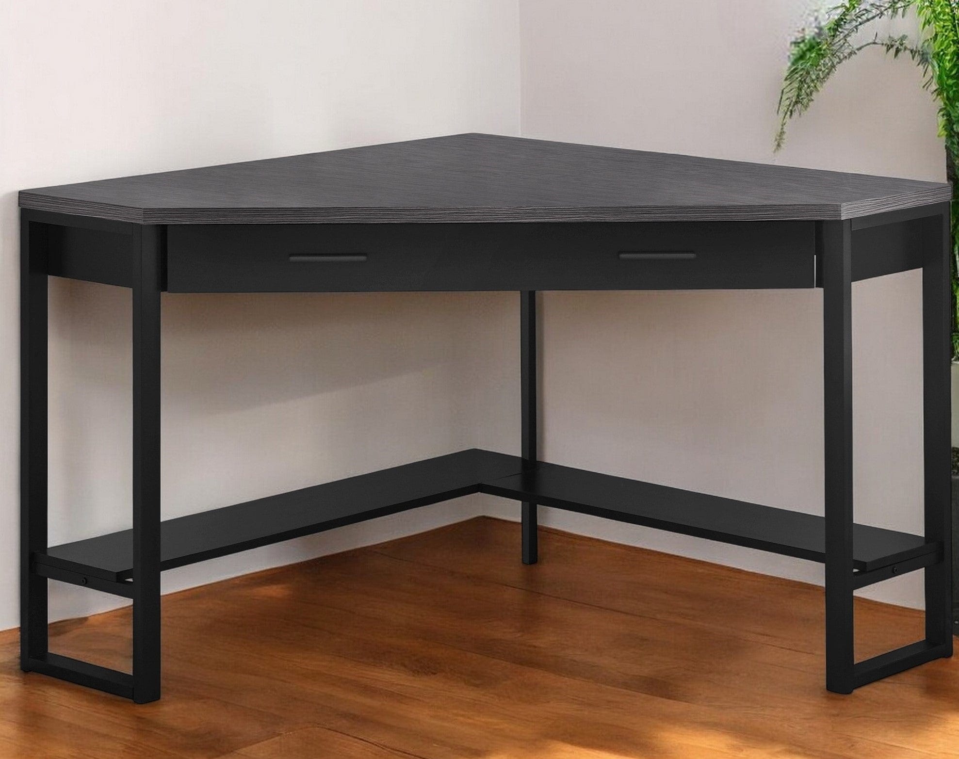 42" Gray and Black Corner - Homeroots - Flyclothing LLC