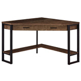 42" Brown and Black Corner Computer Desk - Homeroots - Flyclothing LLC