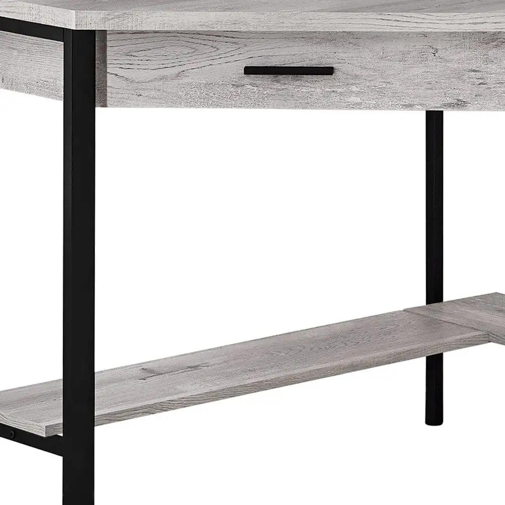 42" Gray and Black Corner Computer Desk - Homeroots - Flyclothing LLC