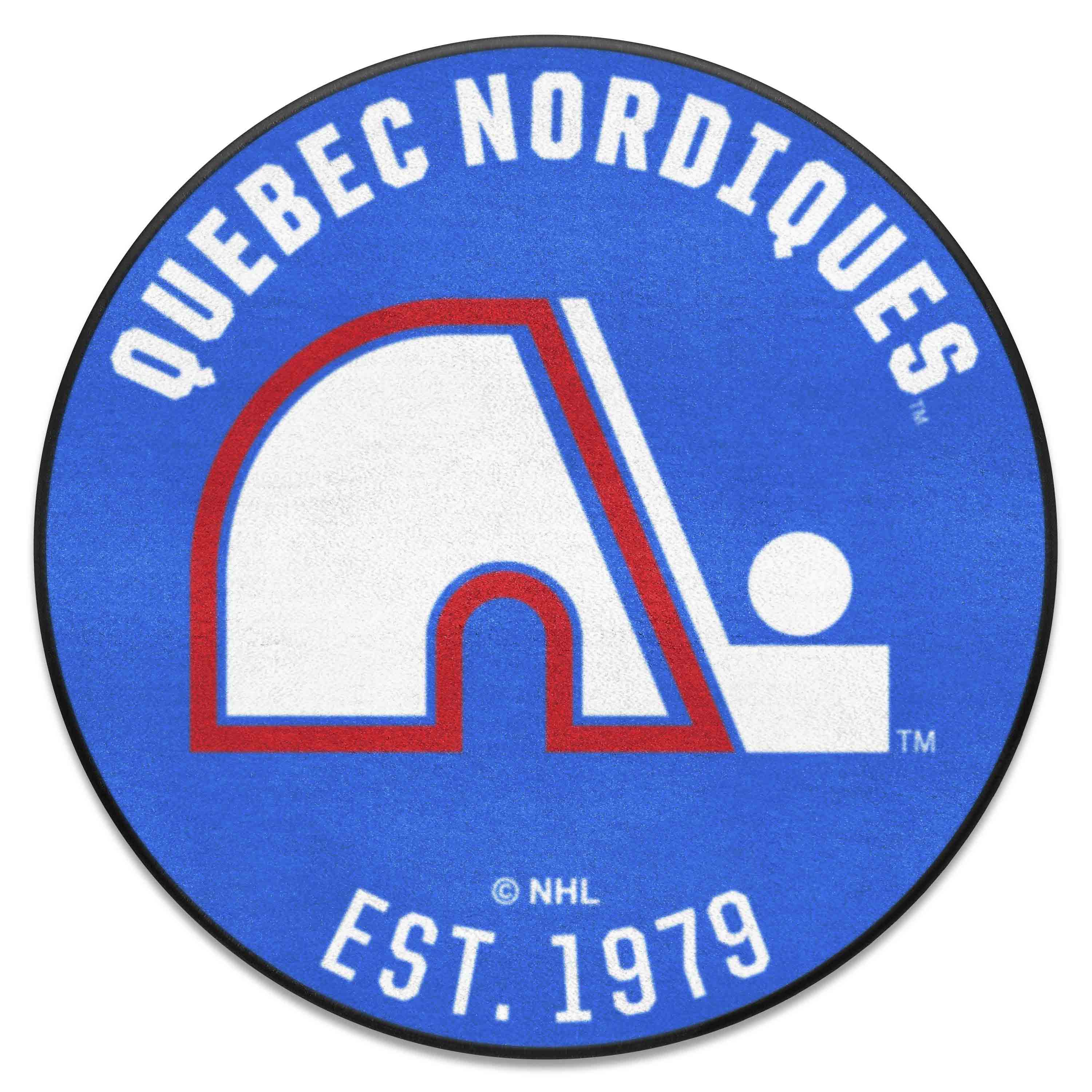 NHLRETRO Quebec Nordiques Roundel Rug - 27in. Diameter - Quebec Nordiques