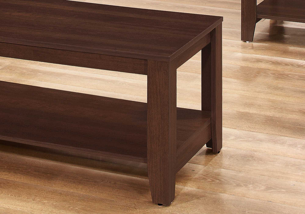 Set of Three 42" Brown Coffee Table With Shelf - Homeroots - Flyclothing LLC
