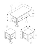 Set of Three 42" Brown Coffee Table With Shelf - Homeroots