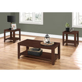 Set of Three 42" Brown Coffee Table With Shelf - Homeroots - Flyclothing LLC