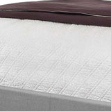 Solid Wood Queen Tufted Gray Upholstered Linen Bed With Nailhead Trim - Homeroots