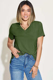 Basic Bae Full Size V-Neck High-Low T-Shirt - Trendsi - Flyclothing LLC