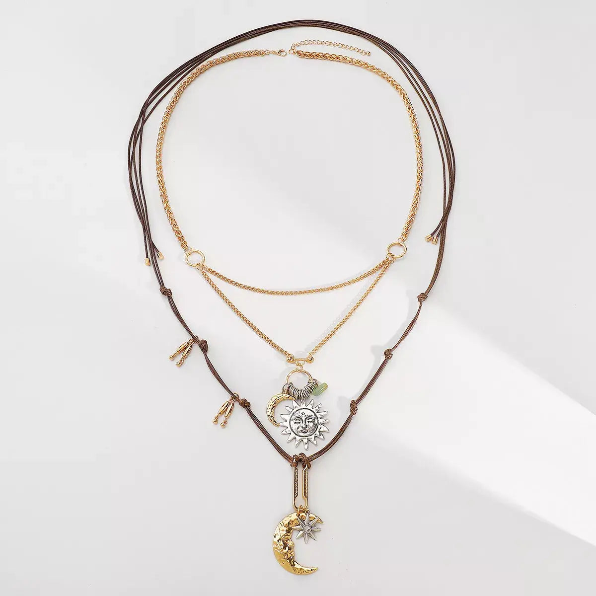 Moon & Sun Pendant Necklace - Trendsi - Flyclothing LLC