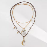 Moon & Sun Pendant Necklace - Trendsi - Flyclothing LLC