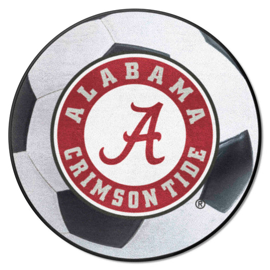 Alabama Crimson Tide Soccer Ball Rug, Round Logo - 27in. Diameter - Alabama