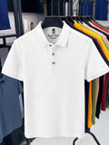Men's Plus Size Collared Neck Short Sleeve Polo - Trendsi - Flyclothing LLC