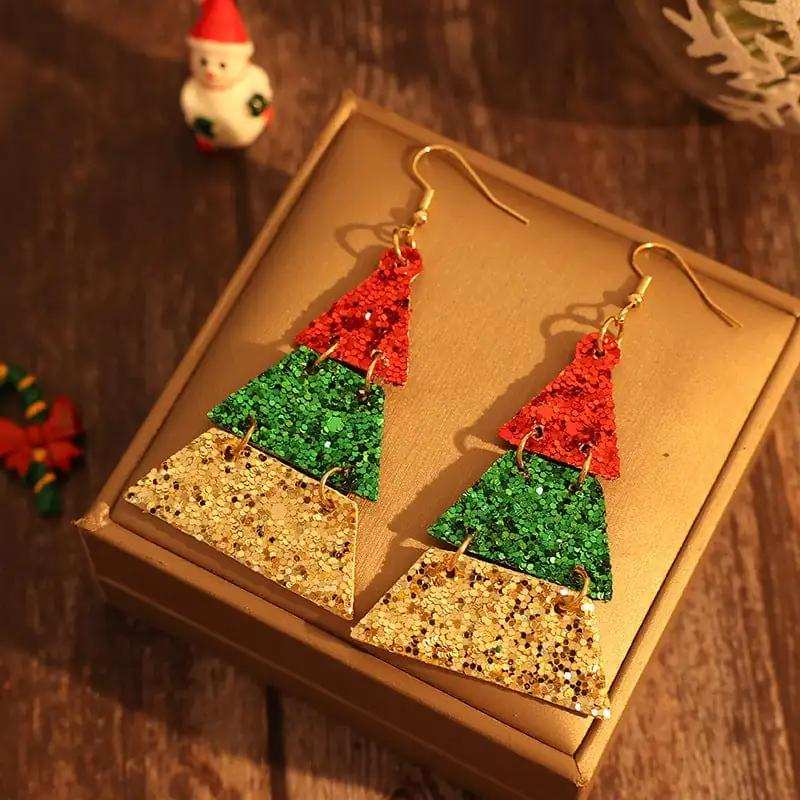 PU Leather Sequin Earrings - Trendsi - Flyclothing LLC