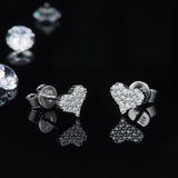 Moissanite 925 Sterling Silver Heart Stud Earrings - Trendsi