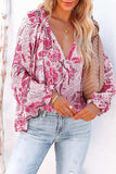Floral Tie Neck Flounce Sleeve Blouse - Trendsi - Flyclothing LLC