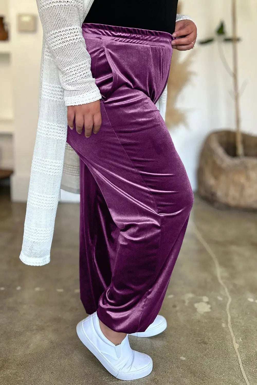 Pocketed Elastic Waist Joggers - Trendsi - Flyclothing LLC