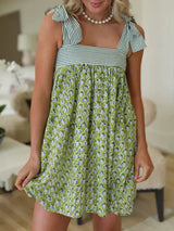 Printed Tie Shoulder Mini Cami Dress - Trendsi - Flyclothing LLC