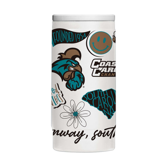 Coastal Carolina 12oz Native Powdercoat SlimCan Coolie - Logo Brands - Flyclothing LLC