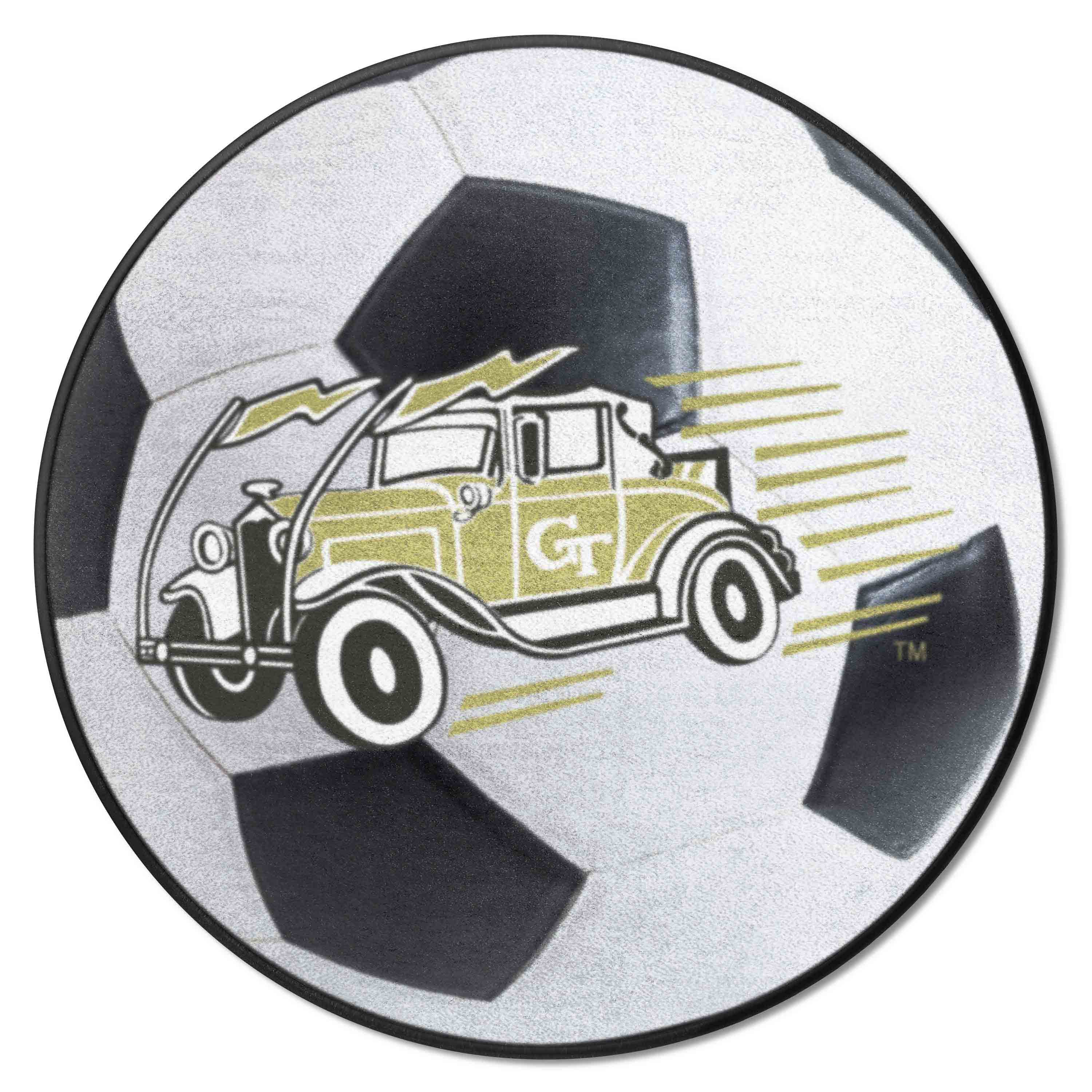 Georgia Tech Yellow Jackets Soccer Ball Rug - 27in. Diameter - Georgia Tech