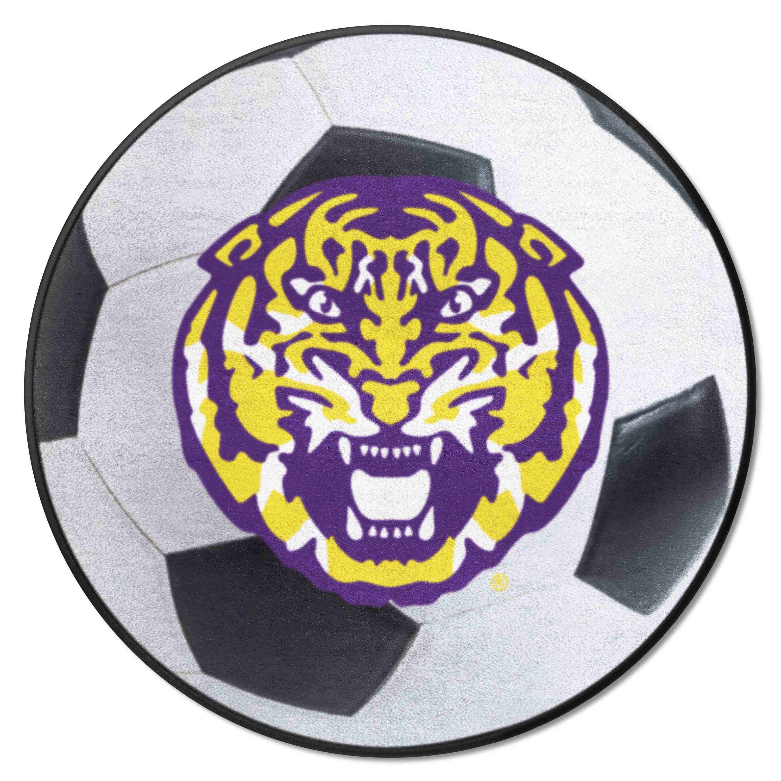 LSU Tigers Soccer Ball Rug - 27in. Diameter - LSU