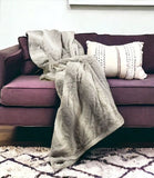 50" X 60" Grey And White Modern Contemporary Heated  Throw Blankets - Homeroots