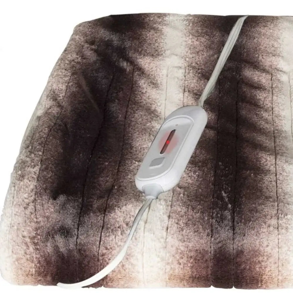 50" X 60" Brown And White Modern Contemporary Heated Throw Blankets - Homeroots - Flyclothing LLC