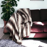 50" X 60" Brown And White Modern Contemporary Heated  Throw Blankets - Homeroots