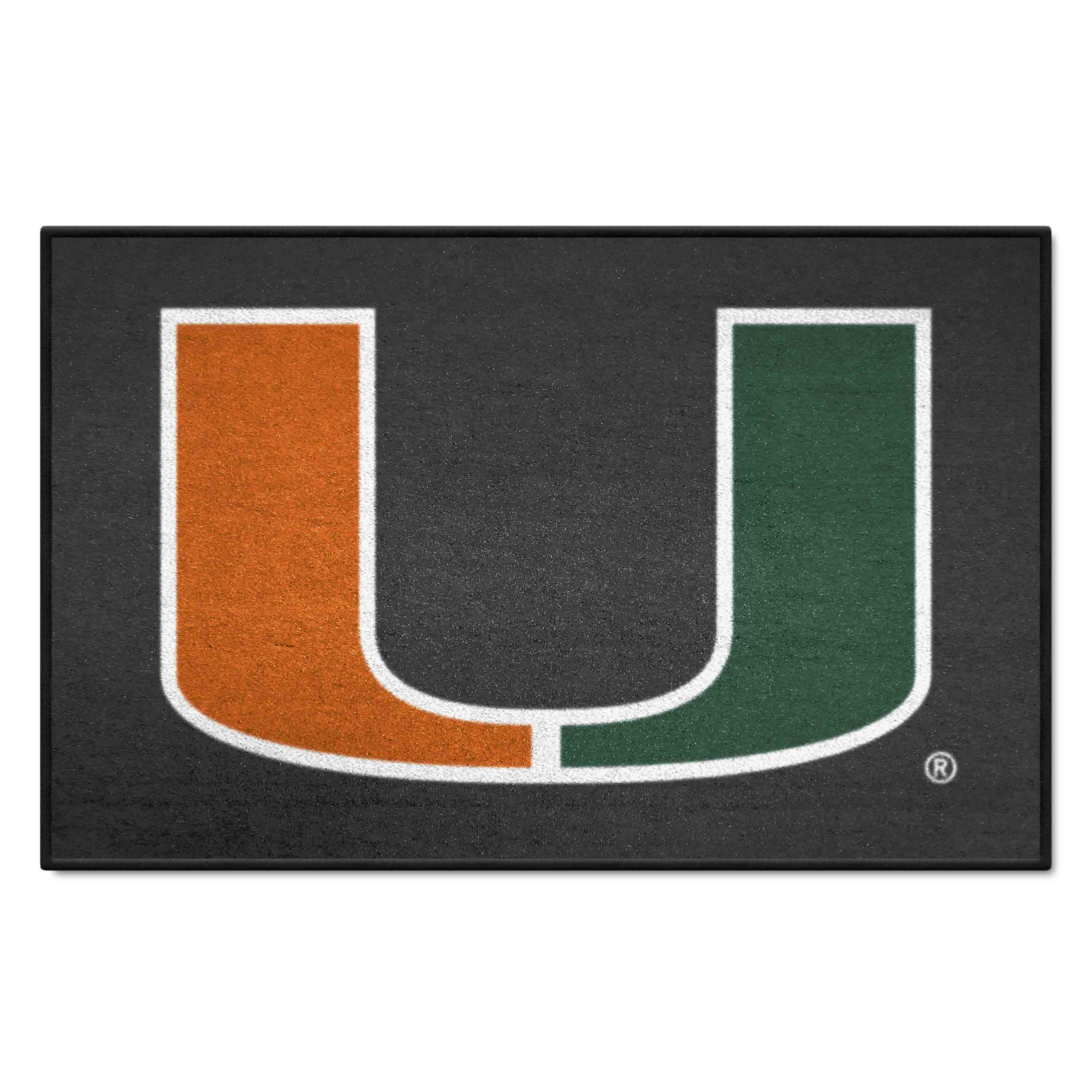 Miami Hurricanes Starter Mat Accent Rug, Black - 19in. x 30in.