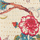 50" X 70" Yellow and Red Kantha Cotton Floral Throw Blanket with Embroidery - Homeroots - Flyclothing LLC