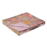 50" X 70" Gray and Pink Kantha Cotton Floral Throw Blanket with Embroidery - Homeroots