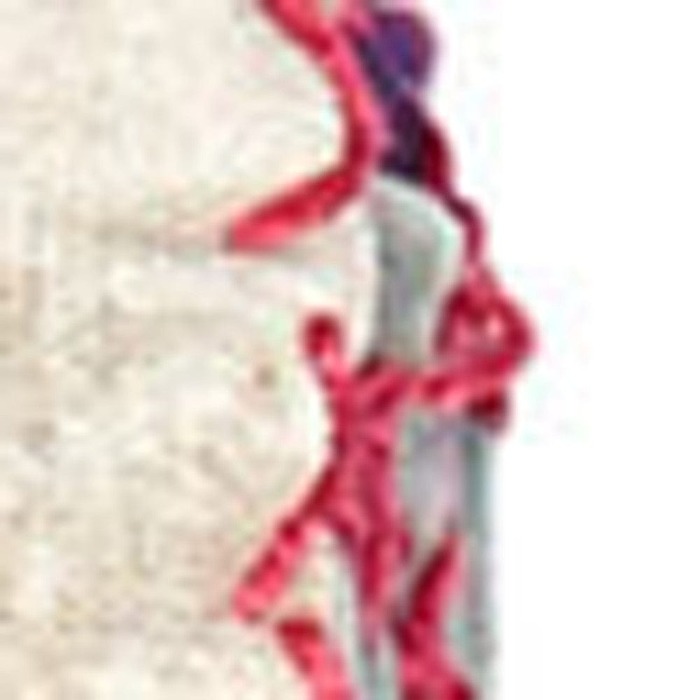 50" X 70" Pink and Ivory Kantha Cotton Floral Throw Blanket with Embroidery - Homeroots - Flyclothing LLC