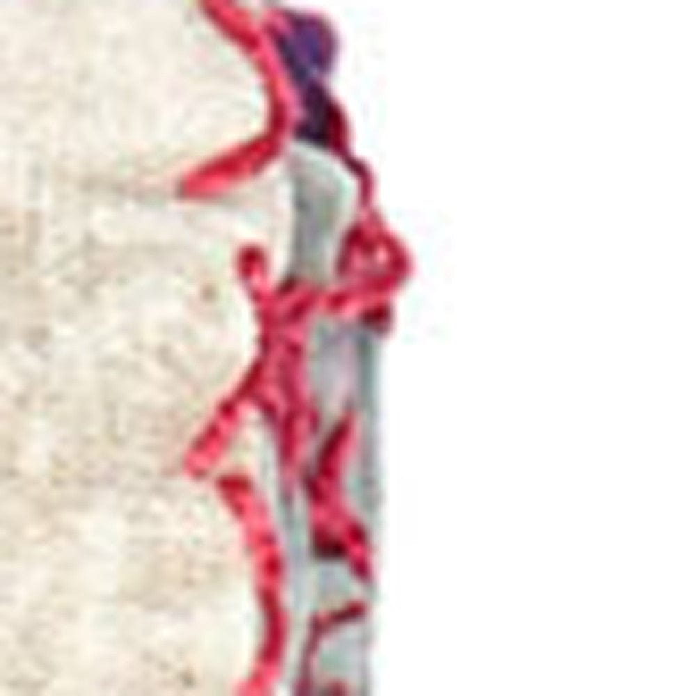 50" X 70" Pink and Ivory Kantha Cotton Floral Throw Blanket with Embroidery - Homeroots - Flyclothing LLC