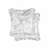 18" X 18" X 5" Gradient Gray Faux Fur  2Pack Pillow - Homeroots
