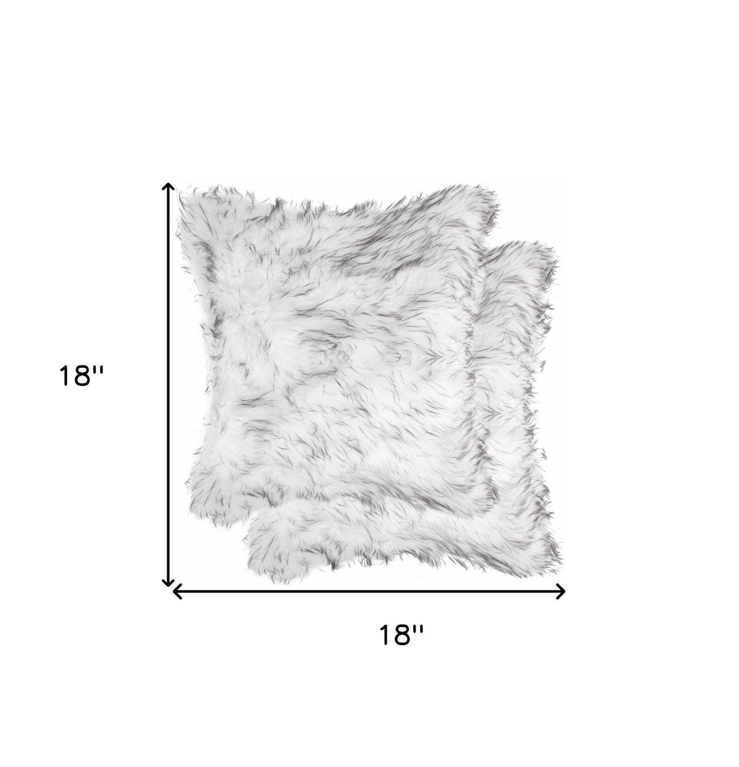 18" X 18" X 5" Gradient Gray Faux Fur 2Pack Pillow - Homeroots - Flyclothing LLC