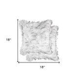 18" X 18" X 5" Gradient Gray Faux Fur 2Pack Pillow - Homeroots - Flyclothing LLC