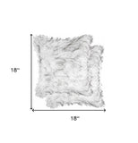 18" X 18" X 5" Gradient Gray Faux Fur 2Pack Pillow - Homeroots - Flyclothing LLC