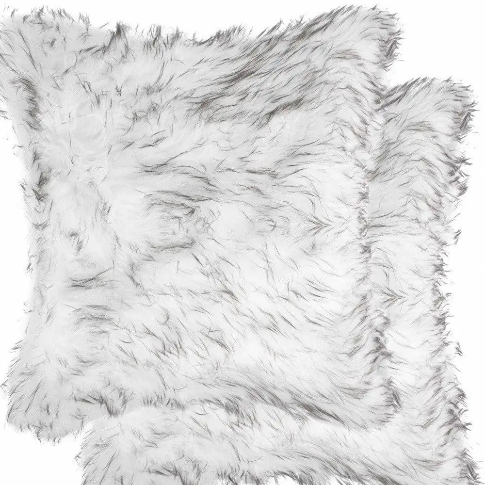 18" X 18" X 5" Gradient Gray Faux Fur 2Pack Pillow - Homeroots - Flyclothing LLC
