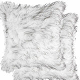 18" X 18" X 5" Gradient Gray Faux Fur  2Pack Pillow - Homeroots
