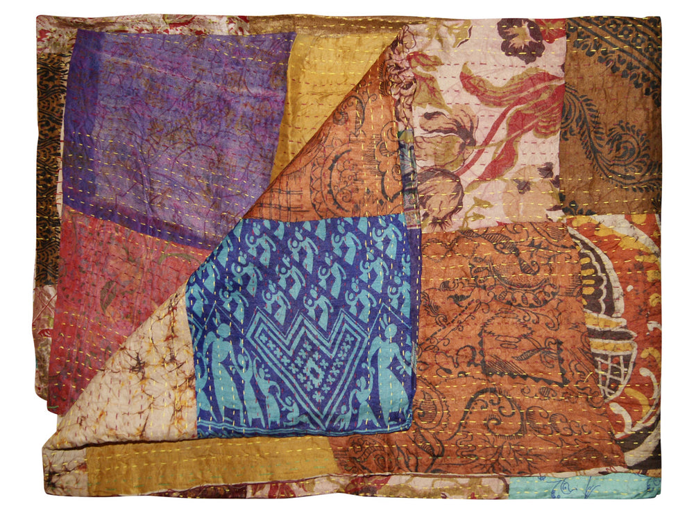 60" X 90" Multicolor Silk - Throw - Homeroots