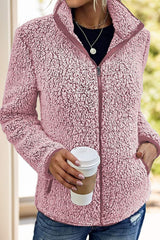 Pocketed Zip Up Turtleneck Jacket - Trendsi - Flyclothing LLC