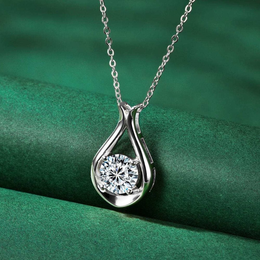 2 Carat Moissanite 925 Sterling Silver Pendant Necklace - Trendsi - Flyclothing LLC