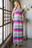Heimish Full Size Striped Short Sleeve Maxi Tee Dress Plus Size - Trendsi - Flyclothing LLC