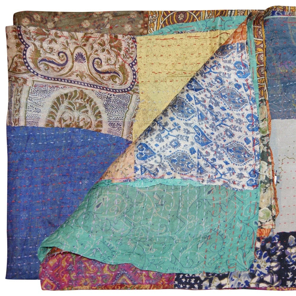 60" X 90" Silk Multicolor Throws - Homeroots - Flyclothing LLC