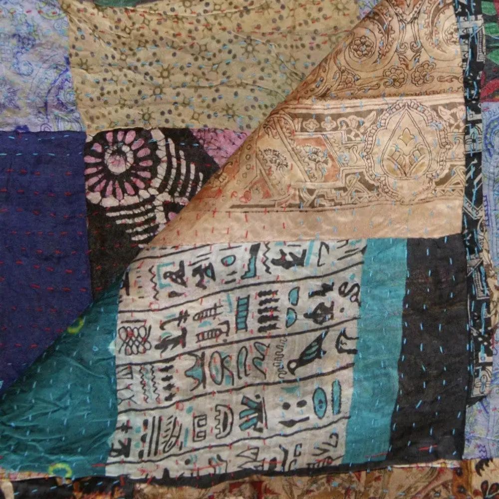 60" X 90" Silk Multicolor Throws - Homeroots - Flyclothing LLC