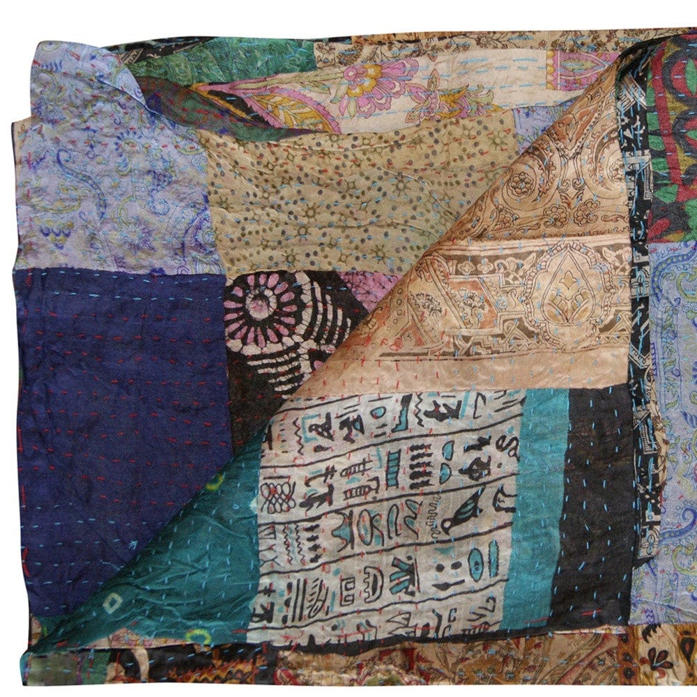 60" X 90" Silk Multicolor Throws - Homeroots - Flyclothing LLC