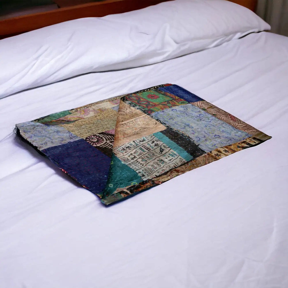 60" X 90" Silk Multicolor Throws - Homeroots - Flyclothing LLC