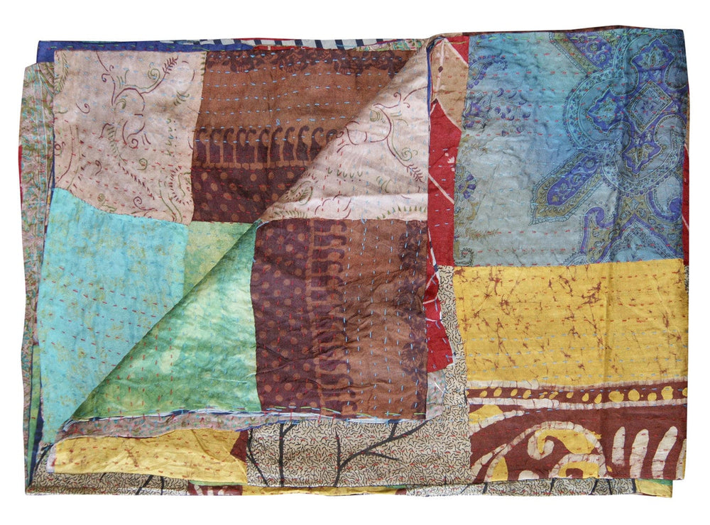 60" X 90" Silk Multicolor Throws - Homeroots